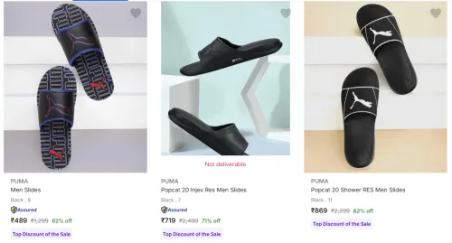 Image of Puma Men’s Slides at minimum 60% Discount