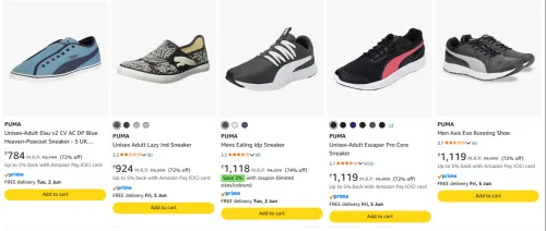 Image of Puma Men's Sneaker at minimum 70% Discount
