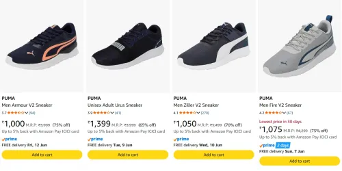 Image of Puma Men's Sneakers at minimum 70% Discount