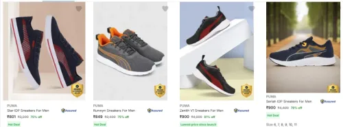 Image of Puma Men’s Sneakers at minimum 70% Discount