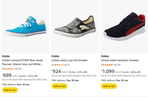 Image of Puma Men's Sneakers at Minimum 70% Discount