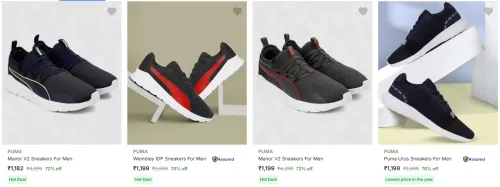 Image of Puma Men’s Sneakers at minimum 70% Discount