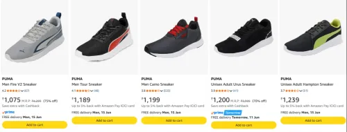 Image of Puma Men's Sneakers at Minimum 70% Discount