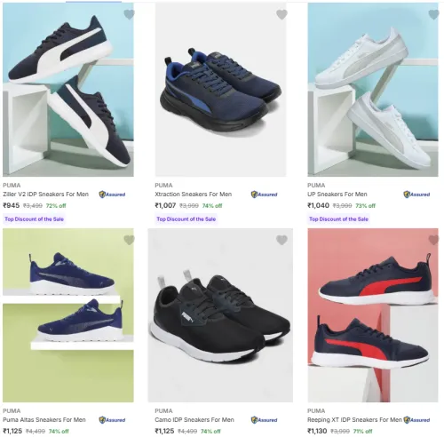 Image of Puma Men’s Sneakers @ Minimum 70% Discount