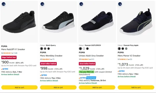 Image of PUMA Men's Sneakers upto 80% Discount