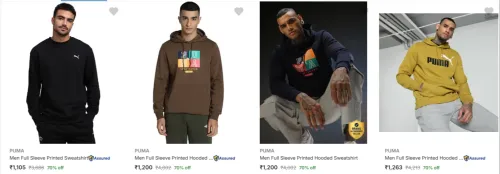 Image of PUMA Men's Sweatshirts at minimum 70% Discount