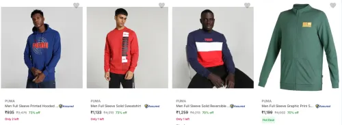 Image of Puma Men's Sweatshirts at minimum 70% Discount