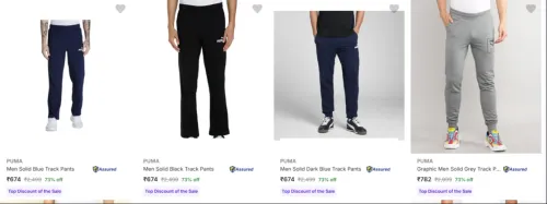 Image of Puma Mens Track Pants Minimum 70% Discount