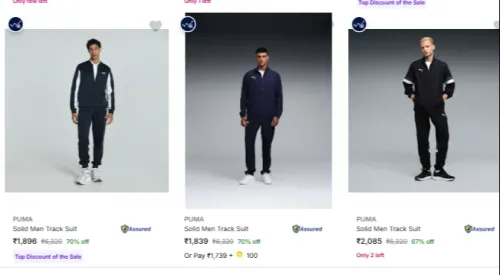 Image of PUMA Men's Tracksuits at minimum 70% Discount