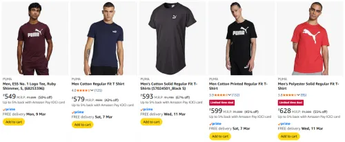 Image of PUMA mens tshirt upto 67% discount 