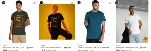 Image of PUMA Men's T-shirts at minimum 71% Discount