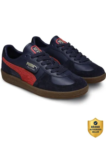 Image of PUMA Palermo X RCB Sneakers For Men (Blue , 9)