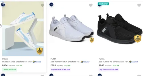 Image of Puma sHOES at minimum 72% Discount