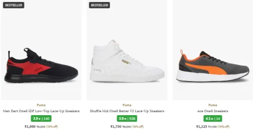 Image of Puma Sneakers & Sports Shoes @ Minimum 70% Discount 