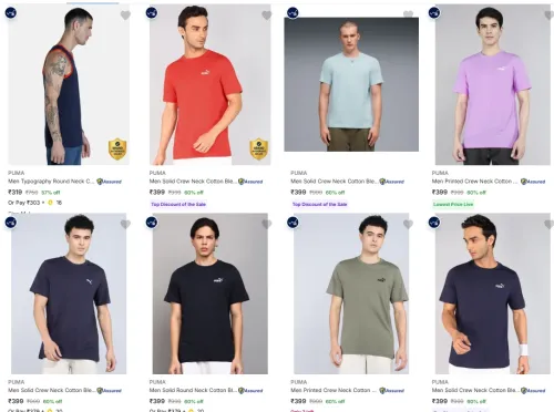 Image of PUMA T-shirts at minimum 70% Discount