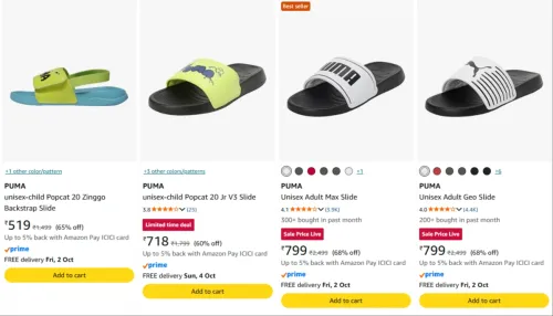 Image of Puma Unisex Slide at minimum 60% Discount