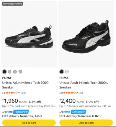 Puma Unisex-Adult Millenio Tech 2000 Sneaker at minimum 70% Discount