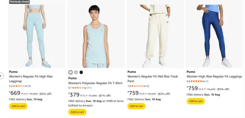 Image of Puma Women Clothing Minimum 80% Discount