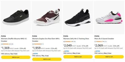Image of Puma Women's Sneakers @ Minimum 70% Off