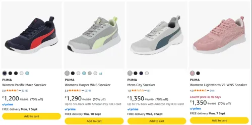 Image of PUMA Women's Sneakers at minimum 70% Discount