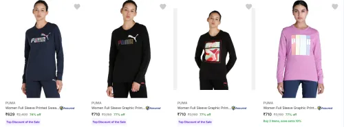 Image of Puma Women's Sweatshirts upto 77% Discount