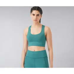 PUMPD Racerback Womens Padded Seamless Sports Bra | Everyday Comfort & Support | Medium Impact Workout Bra | Comfortabl