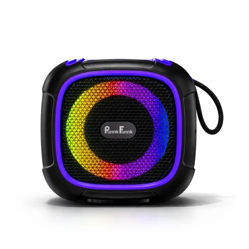 Image of PunnkFunnk Beat Pro Bluetooth Speaker, Deep Bass Sound, RGB LED Lights