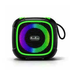 PunnkFunnk Beat Pro Bluetooth Speaker, Deep Bass Sound, RGB LED Lights, Portable Wireless Speaker, Rechargeable Battery Powered, TF Card/USB/AUX Support for Mobile Phones (Green)