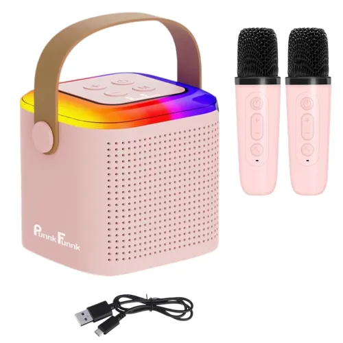 Image of PunnkFunnk Portable Karaoke Speaker with Mics