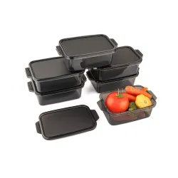 Puno 6-Pack Food Storage Containers| BPA-Free Plastic Meal Prep Set | Stackable, Leakproof Fridge & Freezer Organizer Bo
