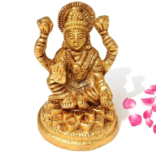 Image of Pure Brass Lakshmi Idol – 7cm