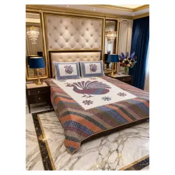 Pure Cotton Jaipuri Premium King Size Double Bedsheet with 2 Pillow Covers