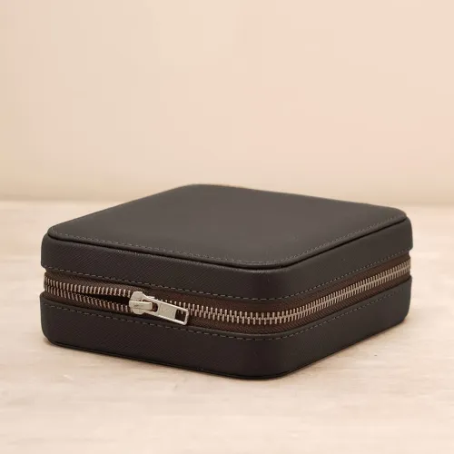 Image of Pure Home + Living Travel Jewellery Box Dark Brown