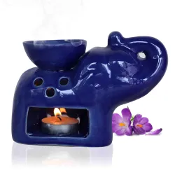 Pure Source Blue Elephant Ceramic Oil Burner