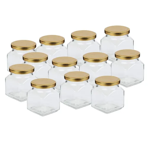 Image of Pure Source India Crystal Clear Glass Jar Container Airtight Food Safe BPA Free, Multi Purpose Jars – 100 Gm, Pack of 12