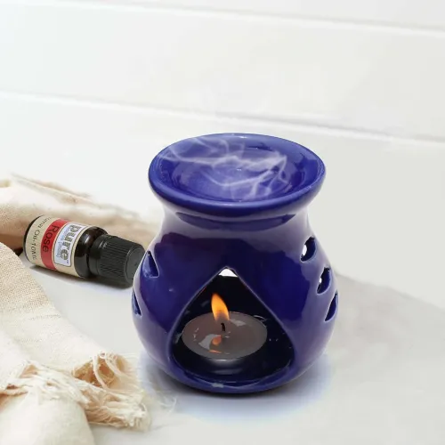 Image of Pure Source India Ceramic Clay Candle Operated Aroma Burner with 1 Tea Candle
