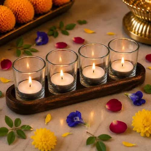 Image of Pure Source India Glass Votive Tealight Candle