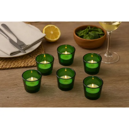 Image of Pure Source India Glass Votive Tealight Candle Po6