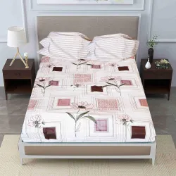 Pure Source India Pure Cotton Double Bed Sheet Set with Pillow Covers