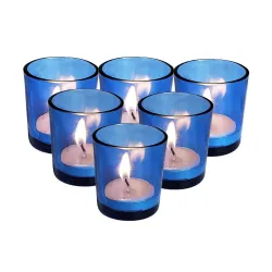 Pure Source India Set of 6 Glass Votive Tealight Candle Holders