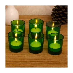 Pure Source India Votive Glass– Pack of 6 | Decorative Tealight Holders with One Tea Light Candles for Home Décor