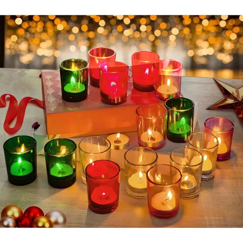 Image of Pure Source India Glass Votive Tealight Candle Holder So16