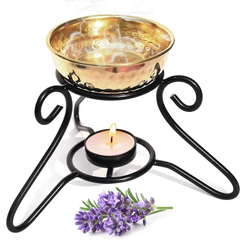 Image of Pure Source Metal Aroma Burner with Brass Bowl 