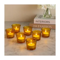 Pure Source India Glass Votive Tealight Candle Holder