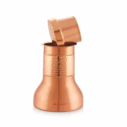 Pure Zuchi Copper Lily Water Pot with Inbuilt Glass