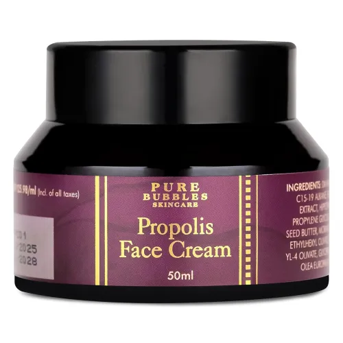 Image of Pure Bubbles Skincare Propolis Face Cream with Peptides– Hydrating Day & Night Collagen Moisturizer for Dry skin| Repair