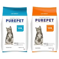 Purepet Ocean Fish Adult Dry Cat Food, 1 Kg, Mackerel Adult Dry Cat Food, 1 Kg