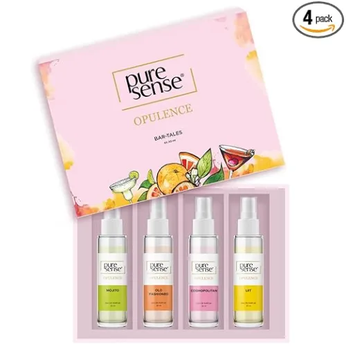 Image of PureSense Bar-Tales Perfume Gift Set for Women (Mojito+ Old Fashioned + Cosmopolitan + LIIT) | Long Lasting Women's Perf