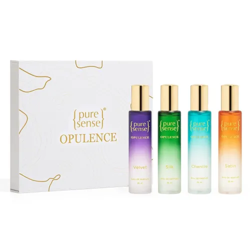 Image of PureSense Opulence Perfume Gift Set (Silk x Velvet x Satin x Chenille) | Birthday Gifts | Long Lasting Luxury Perfume Tr