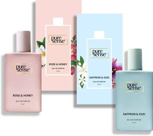 Image of PureSense Saffron Oud + Rose Honey Perfume Gift Set (2x50ml)